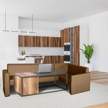 Coltar de bucatarie, Andros, 185x140x82, Maro imagine