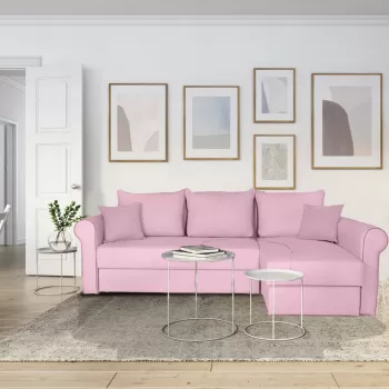 Coltar extensibil, cu 2 lazi de depozitare, Elise, Roz Pudrat imagine