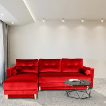 Coltar extensibil, cu 2 lazi de depozitare, Santiago, Rosu imagine