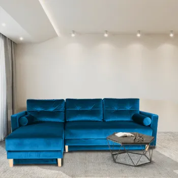 Coltar extensibil, cu 2 lazi de depozitare, Santiago, Turcoaz imagine