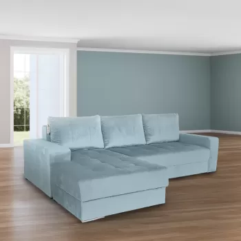 Coltar extensibil, cu 2 lazi de depozitare, Thom, Baby Blue imagine