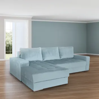 Coltar extensibil, cu 2 lazi de depozitare, Thom, Baby Blue imagine