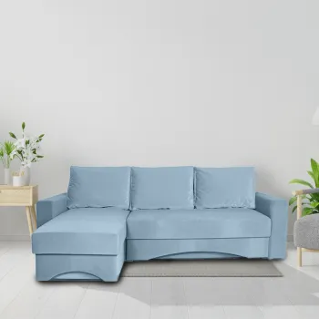 Coltar extensibil, cu 2 lazi de depozitare, Zelda, Baby Blue imagine