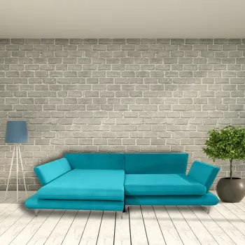 Coltar extensibil, cu brate si lada depozitare, Palermo, Turquoise imagine