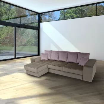 Coltar extensibil, cu lada de depozitare, King, Cream imagine