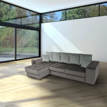 Coltar extensibil, cu lada de depozitare, King, Gri imagine