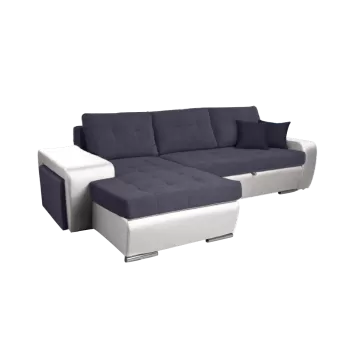 Coltar extensibil, cu lada de depozitare si 2 tabureti, Elsa imagine