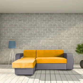 Coltar extensibil, cu lada de depozitare si tabureti, Zoran, Mustar imagine