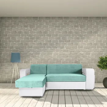 Coltar extensibil, cu lada de depozitare si tabureti, Zoran, Verde Menta imagine