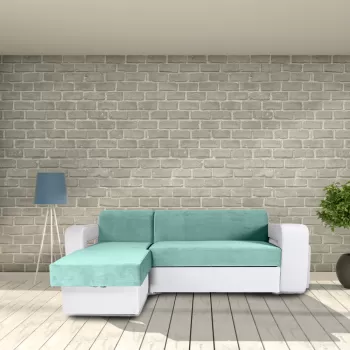 Coltar extensibil, cu lada de depozitare si tabureti, Zoran, Verde Menta imagine