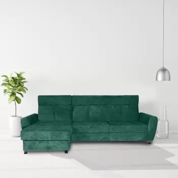 Coltar extensibil, cu lada de depozitare, Trieste, Verde Smarald imagine