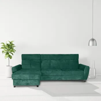 Coltar extensibil, cu lada de depozitare, Trieste, Verde Smarald imagine