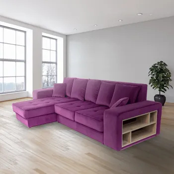 Coltar extensibil, cu raft si lada de depozitare, Atlas, Roz imagine