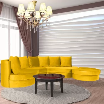 Coltar fix, spatios, cu 7 perne dehusabile, Walter imagine