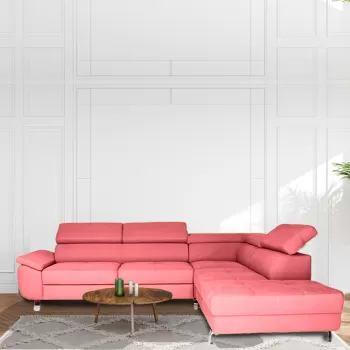 Coltar modular, extensibil, cu tetiere reglabile, Arlo, Roz imagine