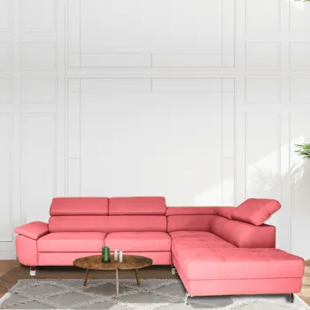 Coltar modular, extensibil, cu tetiere reglabile, Arlo, Roz imagine