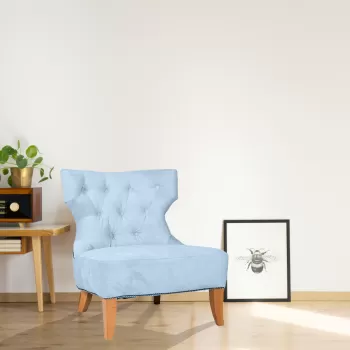 Fotoliu fix tapitat, cu picioare din lemn, ergonomic, Monaco imagine