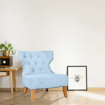 Fotoliu fix tapitat, cu picioare din lemn, ergonomic, Monaco imagine