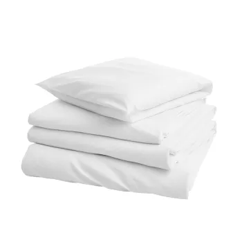 Lenjerie de pat Bumbac Percale, alba, pat dublu imagine