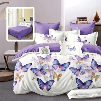 Lenjerie de pat finet 6 piese (violete) imagine