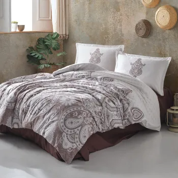 Lenjerie de pat ranforce clasy king size (azka v2) imagine