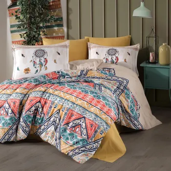 Lenjerie de pat ranforce clasy king size (boho) imagine