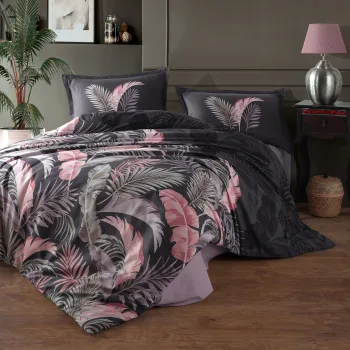 Lenjerie de pat ranforce clasy king size (hena) imagine