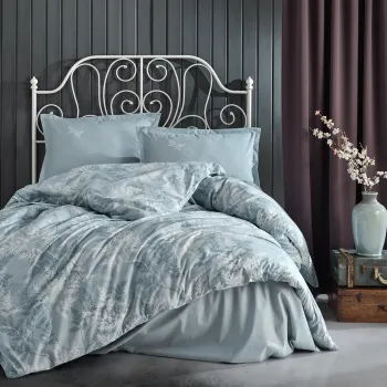 Lenjerie de pat ranforce clasy king size (natur v1) imagine