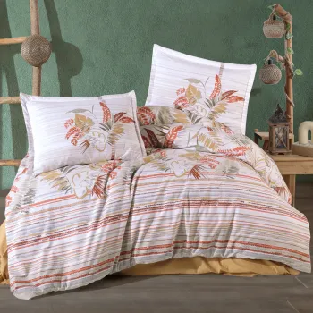 Lenjerie de pat ranforce clasy king size (oliva) imagine