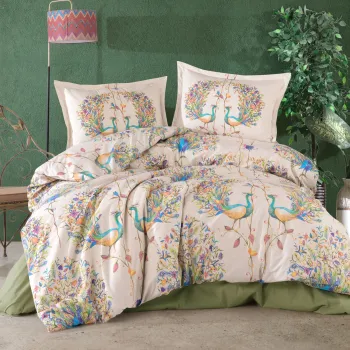 Lenjerie de pat ranforce clasy king size (pavone) imagine