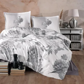 Lenjerie de pat ranforce clasy king size (rohan v1) imagine