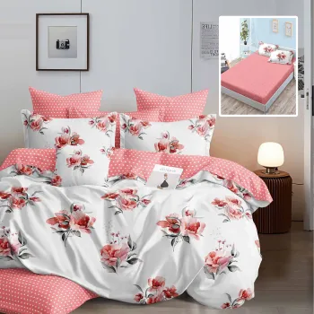 Lenjerie finet 6 piese cu husa - 160x200 si 180x200 (hf6p153) imagine