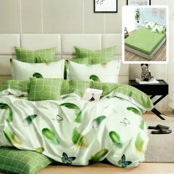 Lenjerie finet 6 piese cu husa - 160x200 si 180x200 (hf6p157) imagine