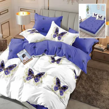 Lenjerie finet 6 piese cu husa - 160x200 si 180x200 (hf6p174) imagine