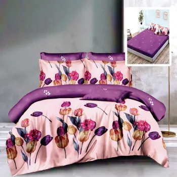 Lenjerie finet 6 piese cu husa - 160x200 si 180x200 (hf6p178) imagine