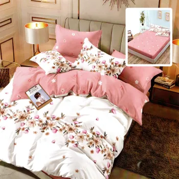 Lenjerie finet 6 piese cu husa - 160x200 si 180x200 (hf6p179) imagine