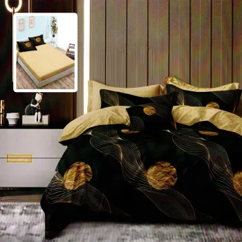 Lenjerie finet 6 piese cu husa - 160x200 si 180x200 (hf6p182) imagine