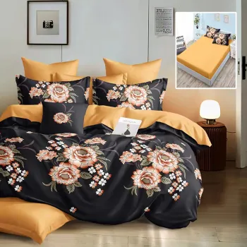 Lenjerie finet 6 piese cu husa - 160x200 si 180x200 (hf6p186) imagine