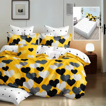 Lenjerie finet 6 piese cu husa - 160x200 si 180x200 (hf6p195) imagine