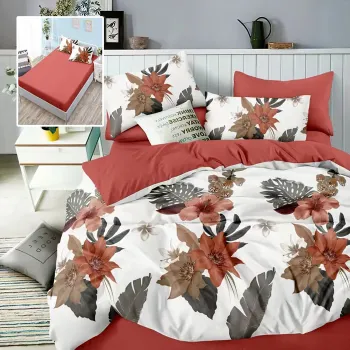 Lenjerie finet 6 piese cu husa - 160x200 si 180x200 (hf6p196) imagine