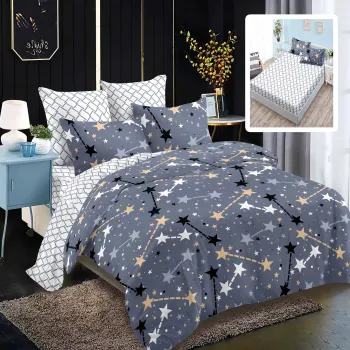 Lenjerie finet 6 piese cu husa - 160x200 si 180x200 (hf6p211) imagine