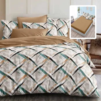 Lenjerie finet 6 piese cu husa - 160x200 si 180x200 (hf6p214) imagine