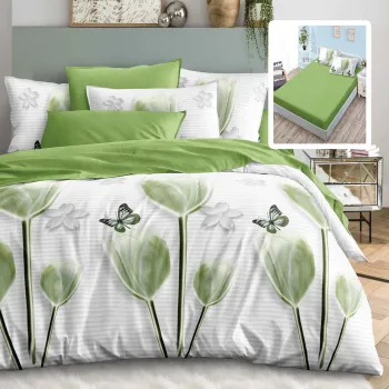 Lenjerie finet 6 piese cu husa - 160x200 si 180x200 (hf6p216) imagine