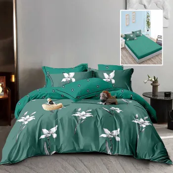 Lenjerie finet 6 piese cu husa - 160x200 si 180x200 (hf6p222) imagine