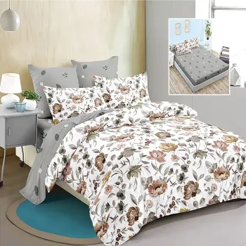 Lenjerie finet 6 piese cu husa - 160x200 si 180x200 (hf6p229) imagine