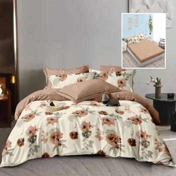 Lenjerie finet 6 piese cu husa - 160x200 si 180x200 (hf6p231) imagine