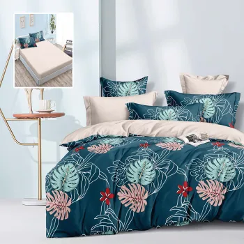 Lenjerie finet 6 piese cu husa - 160x200 si 180x200 (hf6p238) imagine