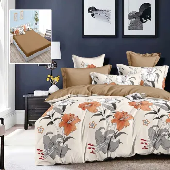 Lenjerie finet 6 piese cu husa - 160x200 si 180x200 (hf6p239) imagine