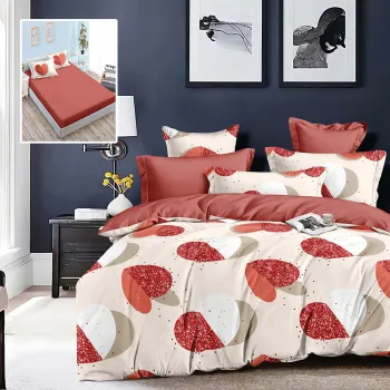 Lenjerie finet 6 piese cu husa - 160x200 si 180x200 (hf6p241) imagine