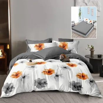 Lenjerie finet 6 piese cu husa - 160x200 si 180x200 (hf6p242) imagine